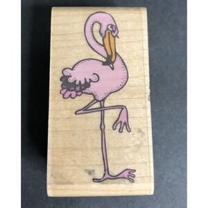 Rubber Stampede Rubber Stamp Flamingo Bird 745-C Wood Mounted
